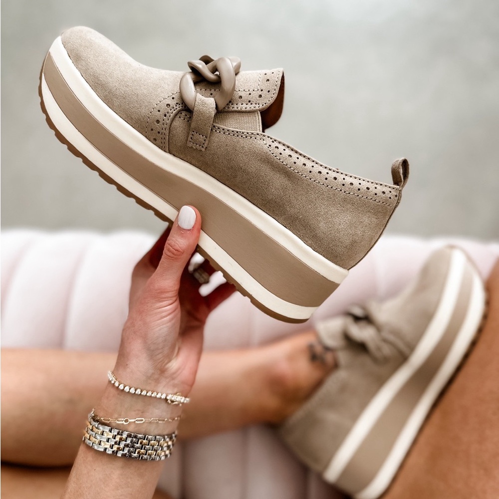 Women's Tan Platform Sneakers